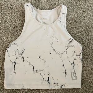 Buffbunny Tops | Buffbunny White Marble Crop Top | Color: White | Size: S